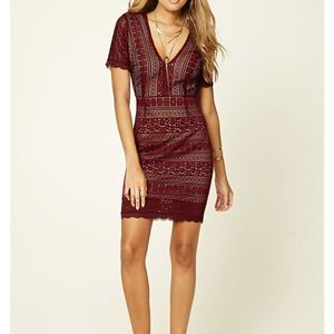 Forever 21 Dark Red Lace Dress